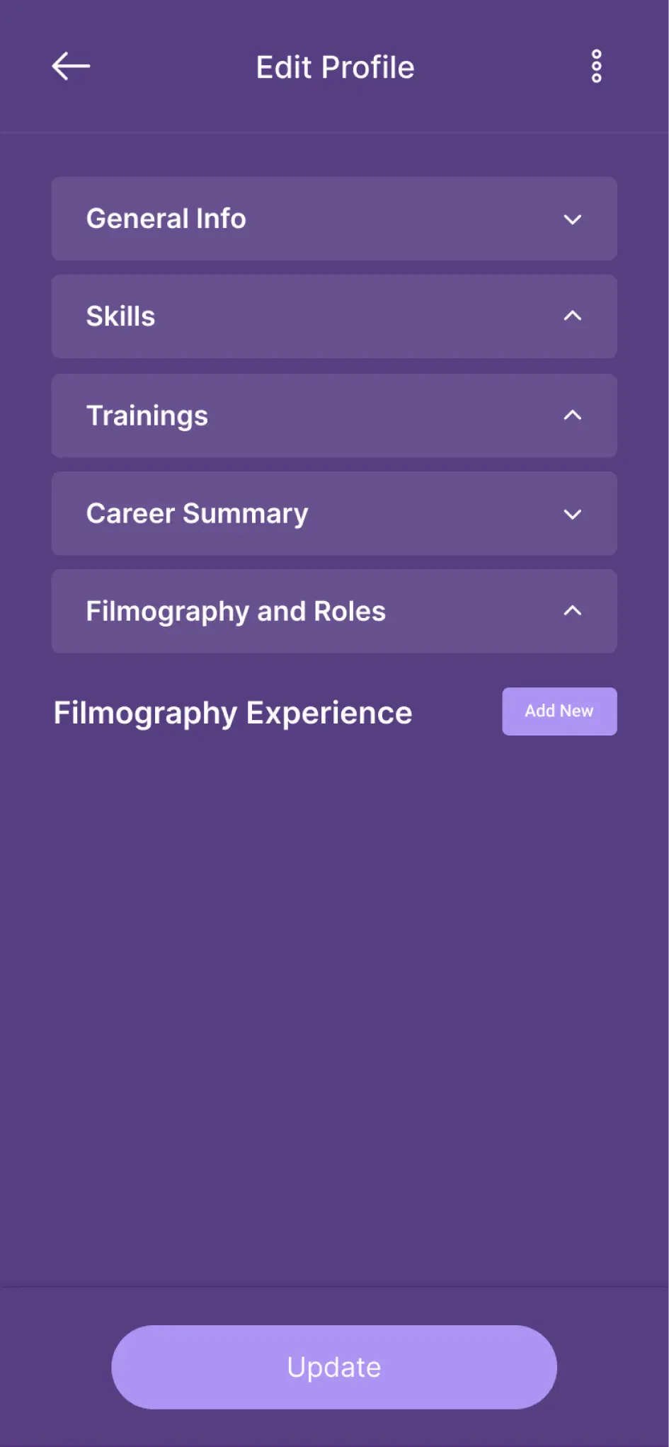 Team for Film app screen