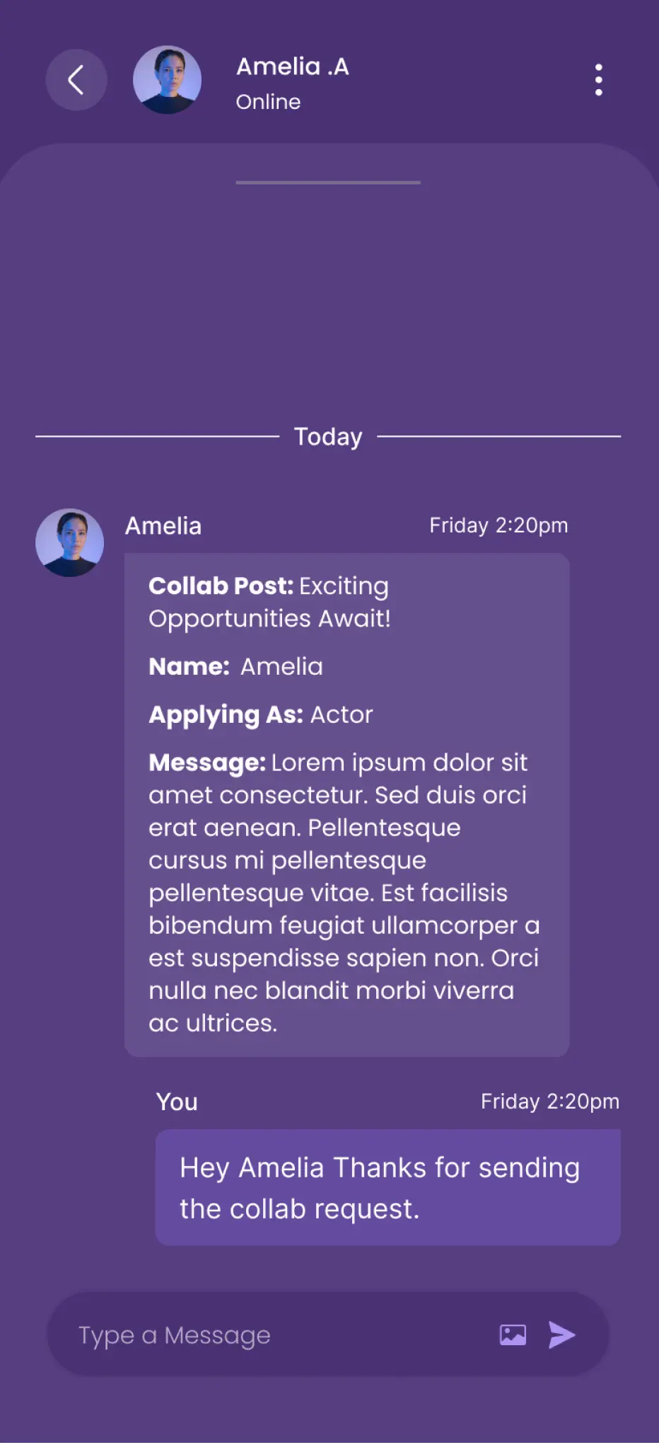 Team for Film second app screen